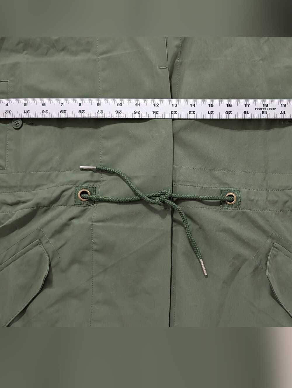 Lands End Women Army Green Hooded Trench Chore Coat Jacket Size Large NWT Roomy - Picture 4 of 12